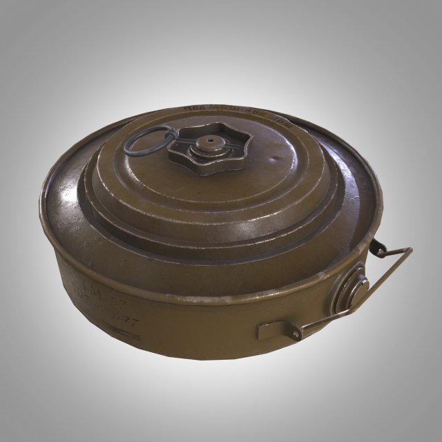 Mine TM-46 Anti Tank Model 3D .c4d .max .obj .3ds .fbx .stl .blend 