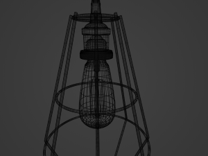 Pendant cage lamp with Bulb 3D Model