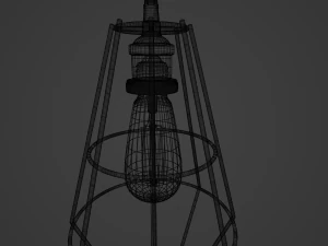 Candeeiro suspenso tipo gaiola com l&acirc;mpada Modelo 3D