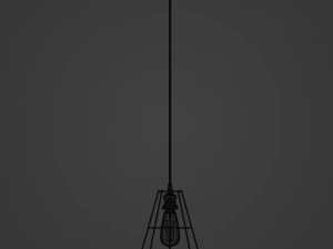 Candeeiro suspenso tipo gaiola com l&acirc;mpada Modelo 3D