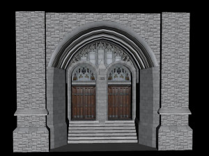 church gate lowpoly model 3D Model