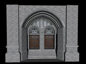 modello lowpoly del cancello della chiesa Modello 3D