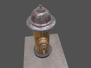 firehydrant low-poly Modelo 3D