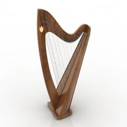 harp 3D Print Model .c4d .max .obj .3ds .fbx .stl .blend 