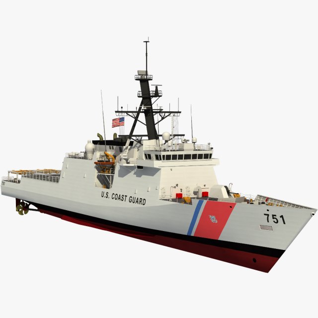 USCGC WAESCHE - LEGEND CLASS US CUTTER-COAST GUARD Model 3D .c4d .max .obj .3ds .fbx .stl .blend 
