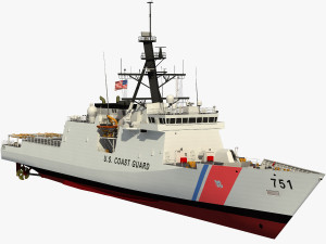 USCGC WAESCHE - LEGEND CLASS US CUTTER-COAST GUARD 3D Model