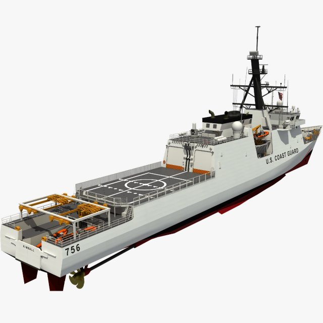 USCGC KIMBALL - LEGEND CLASS US CUTTER-COAST GUARD Model 3D .c4d .max .obj .3ds .fbx .stl .blend 
