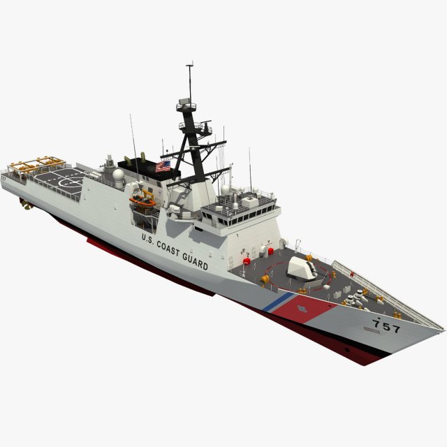 USCGC MIDGETT - LEGEND CLASS US CUTTER-COAST GUARD 3D Model .c4d .max .obj .3ds .fbx .stl .blend 