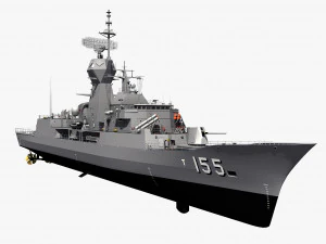 Fregata classe ANZAC MEKO HMAS BALLARAT FFH 155 modello Modello 3D