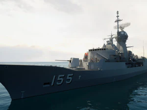 Fregata classe ANZAC MEKO HMAS BALLARAT FFH 155 modello Modello 3D