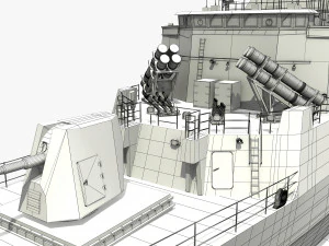 Fregata classe ANZAC MEKO HMAS BALLARAT FFH 155 modello Modello 3D