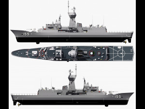 ANZAC MEKO Class Frigate HMAS BALLARAT FFH 155 model 3D 모델