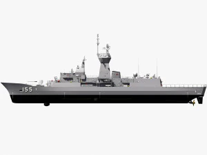 Fregata classe ANZAC MEKO HMAS BALLARAT FFH 155 modello Modello 3D