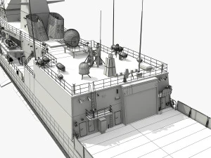 Fregata classe ANZAC MEKO HMAS BALLARAT FFH 155 modello Modello 3D