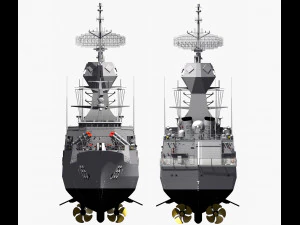 Fregata classe ANZAC MEKO HMAS BALLARAT FFH 155 modello Modello 3D