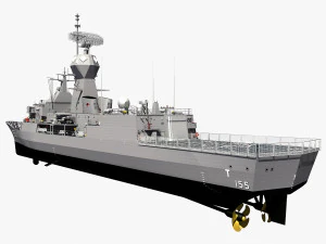 Fregata classe ANZAC MEKO HMAS BALLARAT FFH 155 modello Modello 3D