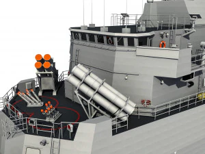 Fregata classe ANZAC MEKO HMAS BALLARAT FFH 155 modello Modello 3D