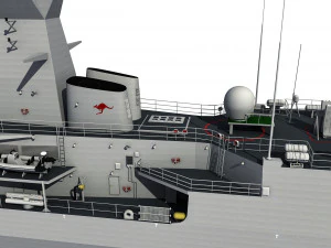 Fregata classe ANZAC MEKO HMAS BALLARAT FFH 155 modello Modello 3D