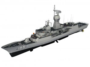 Fregata classe ANZAC MEKO HMAS BALLARAT FFH 155 modello Modello 3D