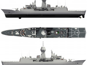ANZAC MEKO Class Frigate HMAS ARUNTA FFH 151 3D Model