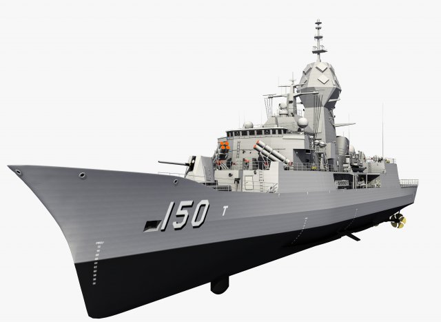 ANZAC MEKO Class Frigate HMAS ANZAC FFH 150 3D मॉडल .c4d .max .obj .3ds .fbx .stl .blend 