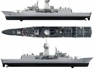 ANZAC MEKO Class Frigate HMAS ANZAC FFH 150 3D मॉडल