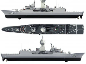 Fregata classe ANZAC MEKO HMAS ANZAC FFH 150 Modello 3D