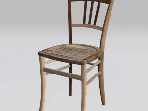 old chair in old mill 3D Model