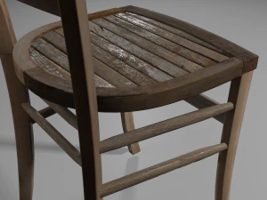 old chair in old mill 3D Model