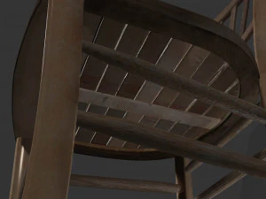 old chair in old mill 3D Model