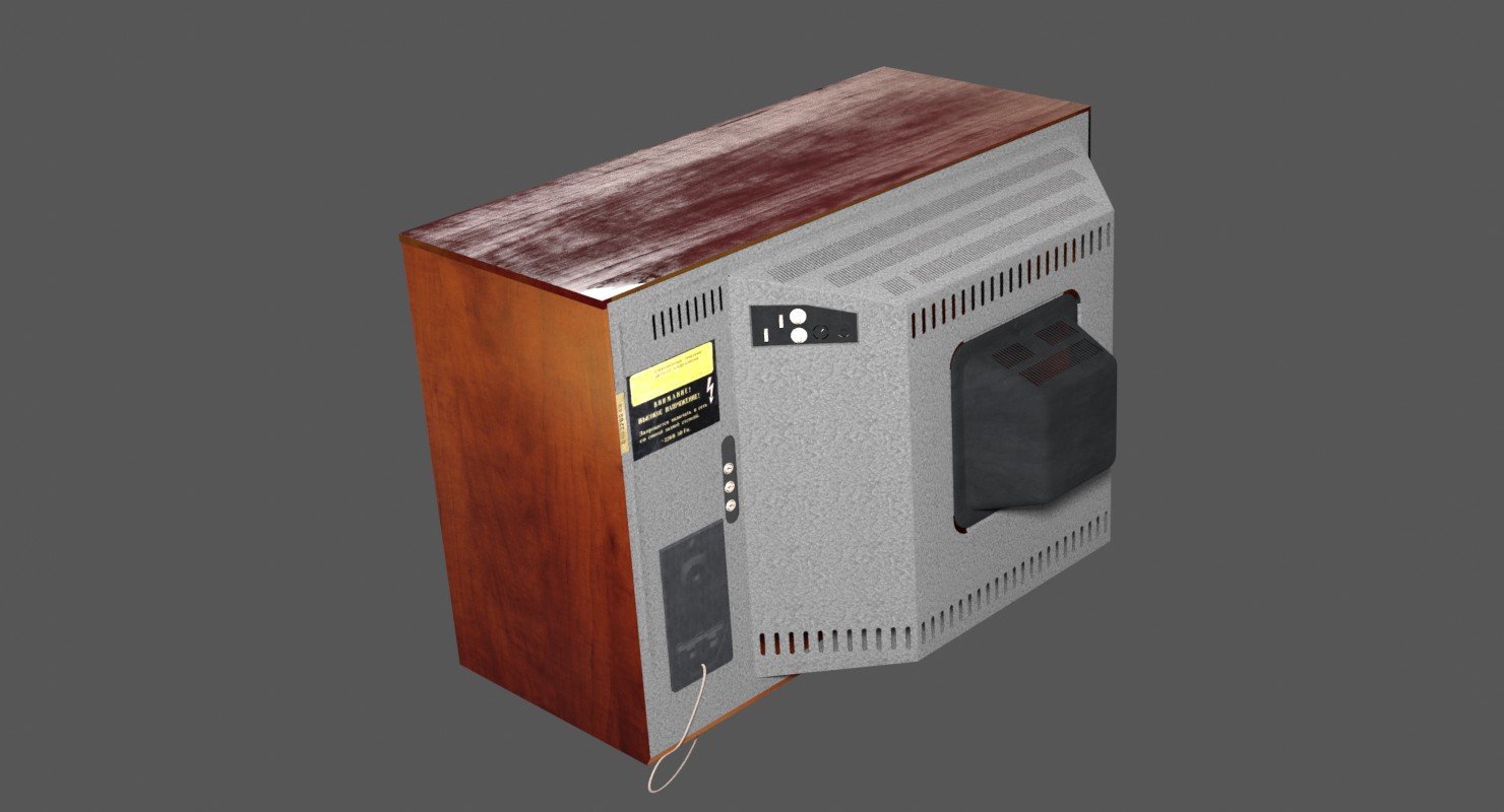 Old television 3d model. R type game. Old type nr.