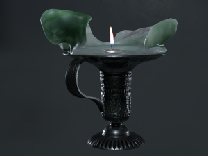 Candle for Susan with a candlestick 3D Model