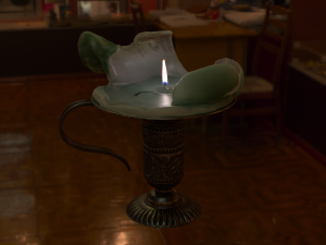 Candle for Susan with a candlestick 3D Model