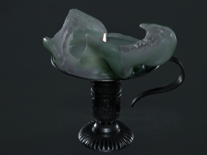 Candle for Susan with a candlestick 3D Model
