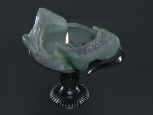 Candle for Susan with a candlestick 3D Model