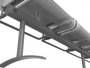 waiting room chair 4 seats with 1 side table 3D Model