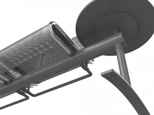 waiting room chair 4 seats with 1 side table 3D Model