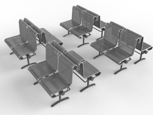 waiting room chair 2 seats Modèle 3D