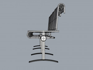 waiting room chair 4 seats with 2 side tables 3D Model