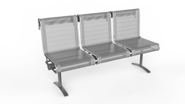 waiting room chair 3 seats 3D Model .c4d .max .obj .3ds .fbx .stl .blend 