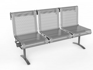 waiting room chair 3 seats 3D-Modell