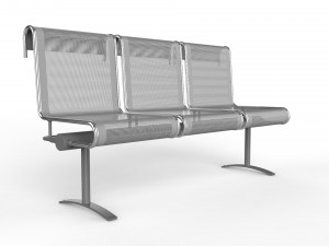 waiting room chair 3 seats 3D Model