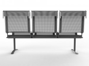 waiting room chair 3 seats 3D Model