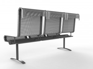 waiting room chair 3 seats 3D Model