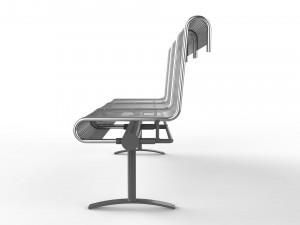 waiting room chair 3 seats 3D Model