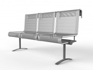 waiting room chair 3 seats 3D Model