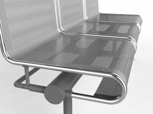 waiting room chair 3 seats 3D Model