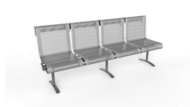 waiting room chair 4 seats 3D Модель .c4d .max .obj .3ds .fbx .stl .blend 