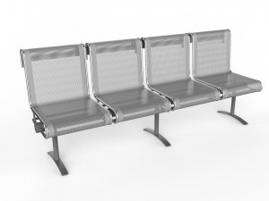 waiting room chair 4 seats 3D 모델