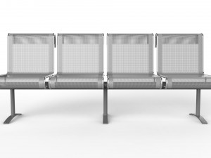 waiting room chair 4 seats 3D Модель